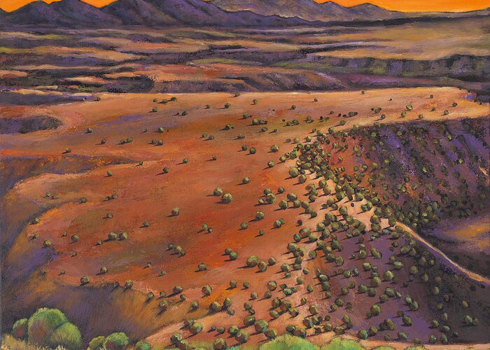 New Mexico Greeting Card featuring the painting High Desert Evening by Johnathan Harris