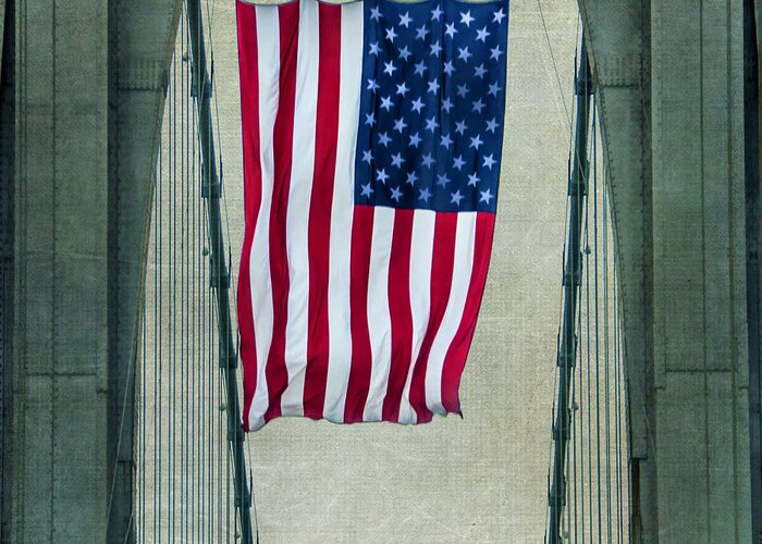 Flag Greeting Card featuring the photograph High Flying Flag by Cathy Kovarik