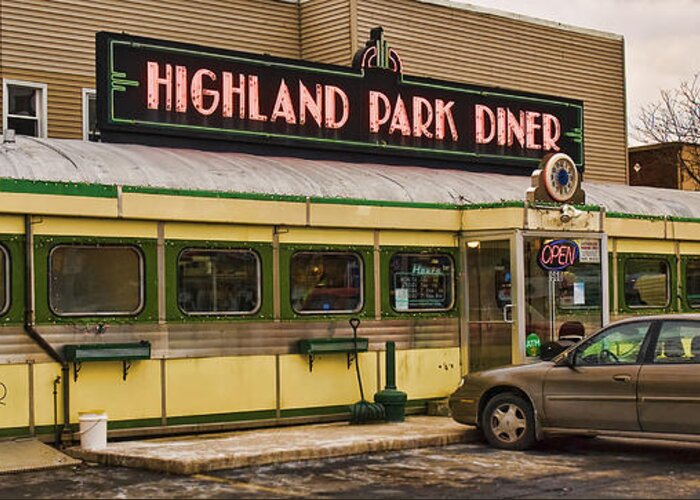 Diner - Restarant Greeting Card featuring the photograph Highland Park Diner by Robert Culver