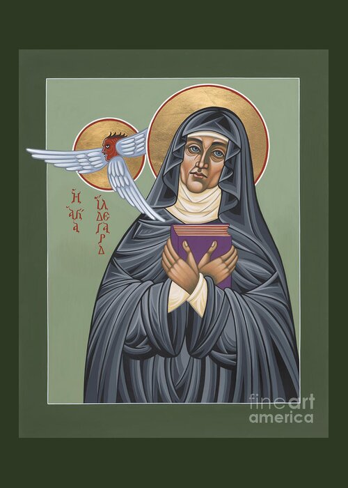 Hildegard Of Bingen Greeting Card featuring the painting St. Hildegard of Bingen 171 by William Hart McNichols