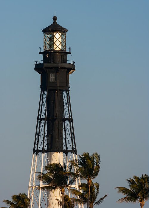 Architecture Greeting Card featuring the photograph Hillsboro Inlet Lighthouse in the Evening by Ed Gleichman