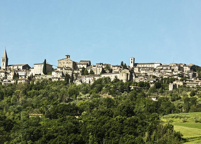 Italy 2014 Greeting Card featuring the photograph Hilltop city by Eric Swan