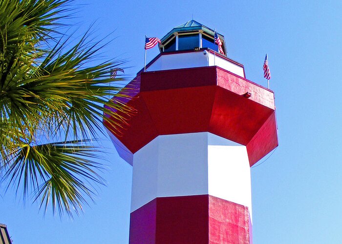 Hilton Head Greeting Card featuring the photograph Hilton Head Lighthouse Upclose by Duane McCullough