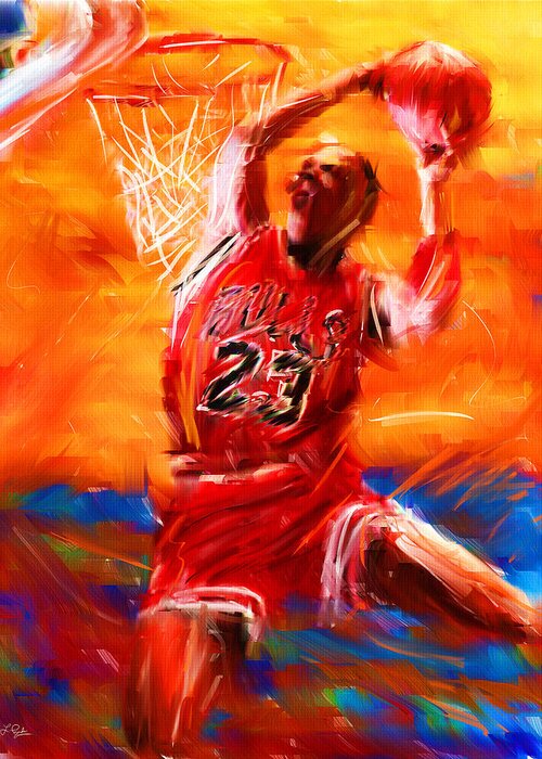 Basketball Greeting Card featuring the digital art His Airness by Lourry Legarde