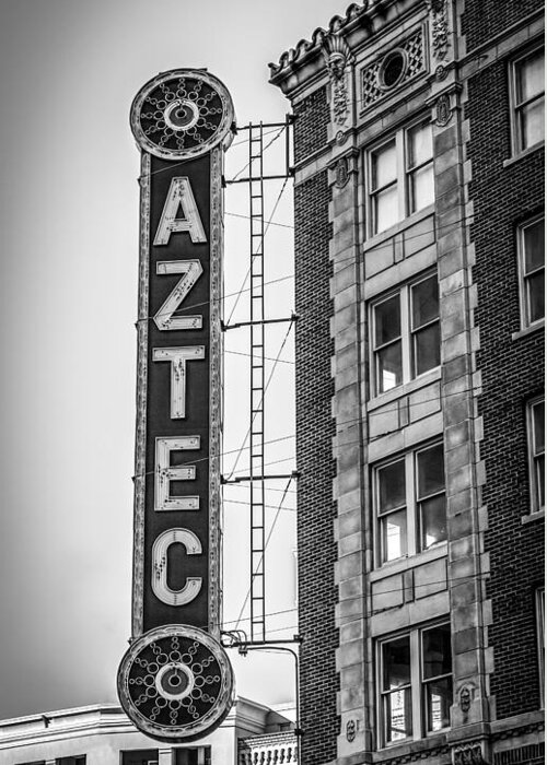 Downtown Greeting Card featuring the photograph Historic Aztec Theater by Melinda Ledsome