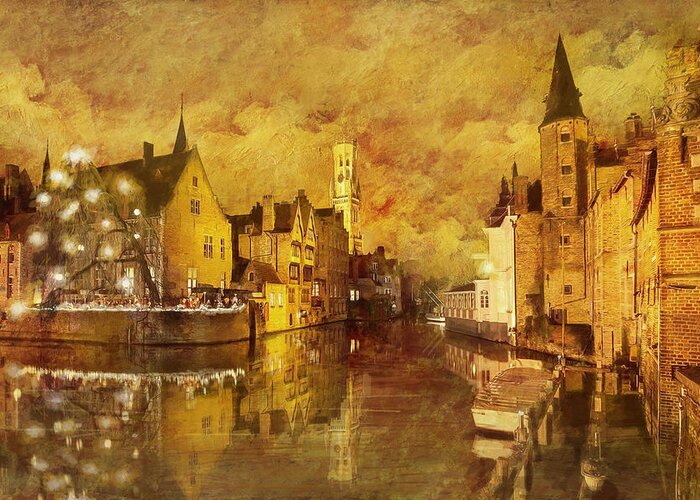 Belgiumflemish Béguinagesla Grand-place Greeting Card featuring the Historic Centre of Brugge by Catf