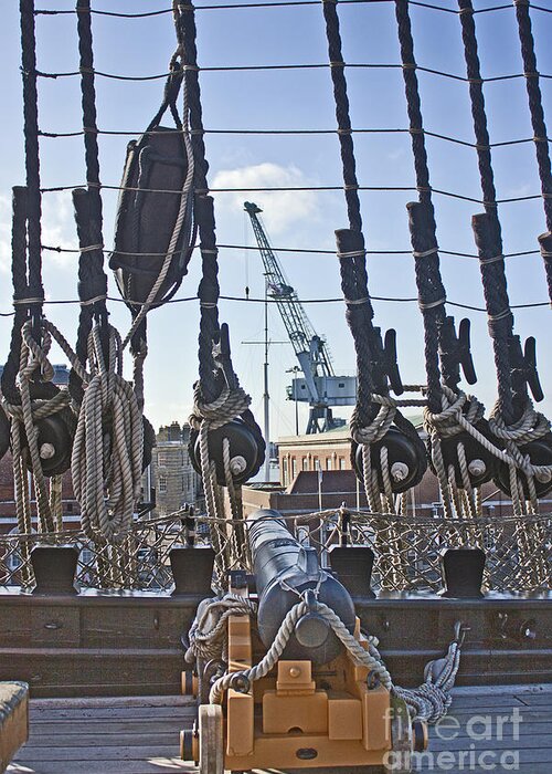 Portsmouth Greeting Card featuring the photograph HMS Victory Cannon by Terri Waters