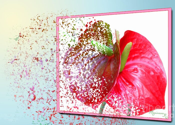 Flora Greeting Card featuring the digital art Hold On... It's Pretty Windy Today by Mariarosa Rockefeller