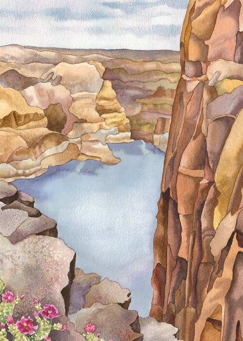 Hole In The Rock Painting Greeting Card featuring the painting Hole in the Rock by Anne Gifford