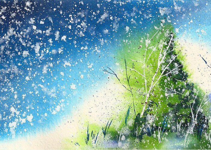 Solstice Greeting Card featuring the painting Holiday Card 23 by Nelson Ruger