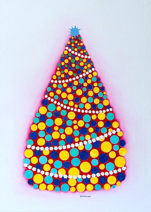 Christmas Tree Greeting Card featuring the painting Holiday Tree #3 by Thomas Gronowski