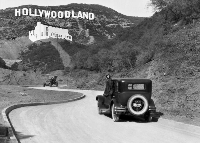 1924 Greeting Card featuring the photograph Hollywoodland by Underwood Archives