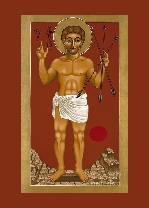 Holy Martyr St. Sebastian Greeting Card featuring the painting Holy Martyr St. Sebastian 032 by William Hart McNichols