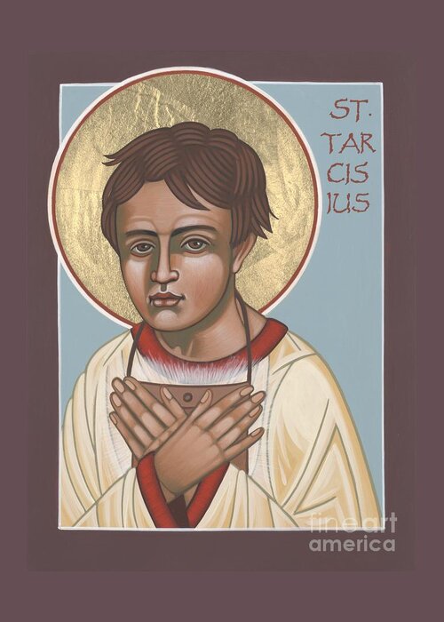 St. Tarcisius Greeting Card featuring the painting Holy Martyr St. Tarcisius Patron of Altar Servers 271 by William Hart McNichols