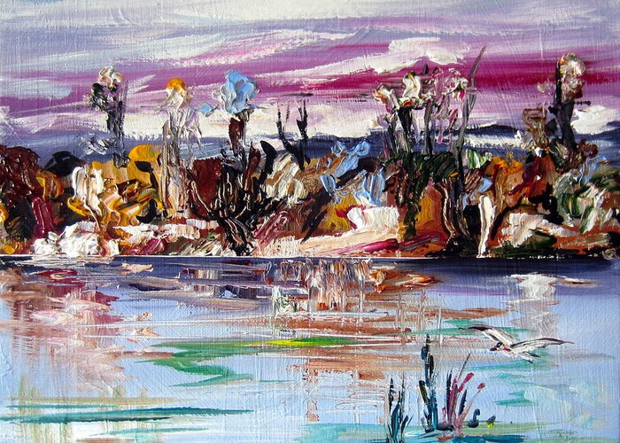 Australia Greeting Card featuring the painting Homage to the Australian Billabong subject by Roberto Gagliardi