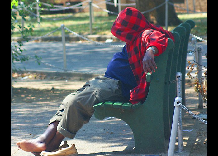 Picture Greeting Card featuring the photograph Homeless In New York by M Three Photos