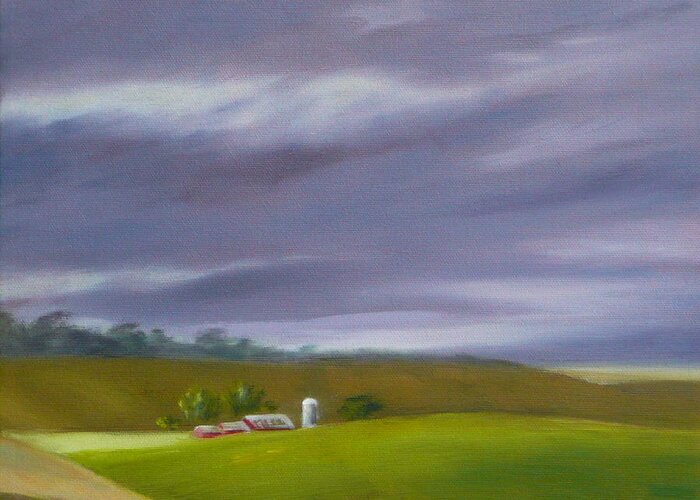 Triptych Farmland Greeting Card featuring the painting Homeward Bound Right by Jo Appleby