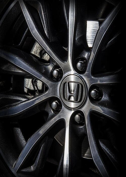 Auto Greeting Card featuring the photograph Honda wheel by Paulo Goncalves