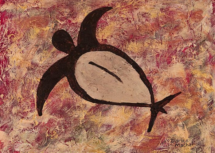 Sea Turtle Greeting Card featuring the painting Honu by Darice Machel McGuire