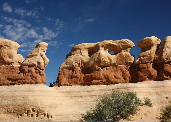 Hoodoo Greeting Card featuring the photograph Hoodoos in Devils Garden in Grand Staircase Escalante National Monument by Jean Clark