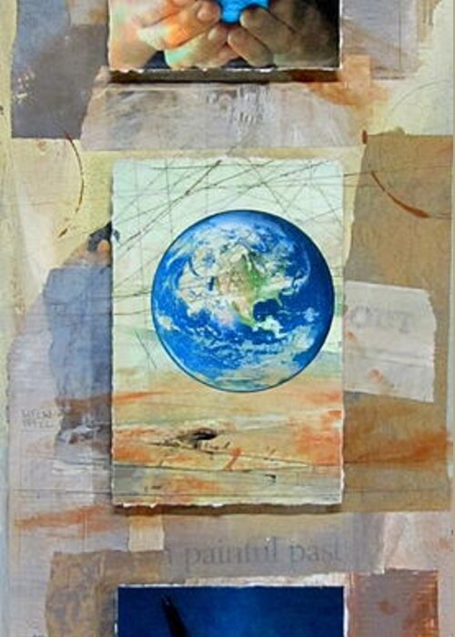 World Greeting Card featuring the mixed media Hope for Humanity by Anita Burgermeister