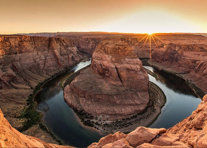 Horseshoe Bend Greeting Card featuring the photograph Horseshoe Bend by Tassanee Angiolillo