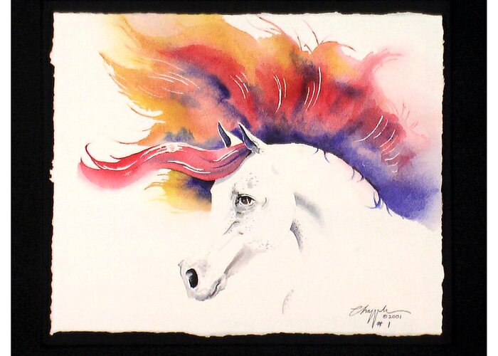 Horse Greeting Card featuring the painting Horsin Around number one by David Chapple