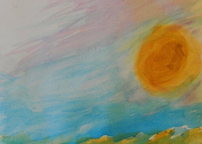 Expressive Greeting Card featuring the painting Hospital Sun by Judith Redman