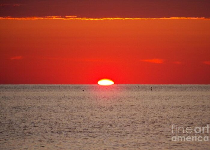 Atlantic Ocean Greeting Card featuring the photograph Orange Sky by Eunice Miller