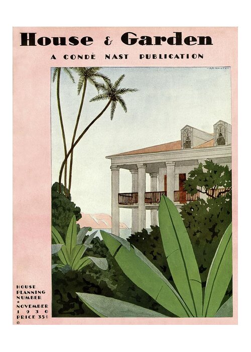 House & Garden Greeting Card featuring the photograph House & Garden Cover Illustration by Andre E. Marty
