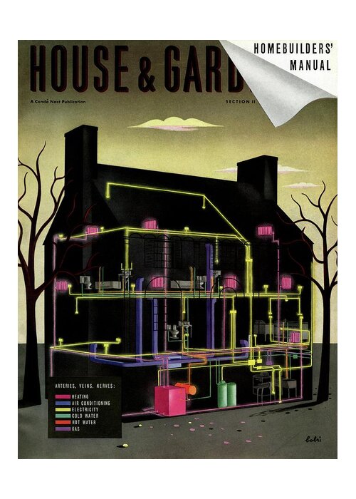 House & Garden Greeting Card featuring the photograph House and Garden Cover Illustration Of The Internal by Victor Bobritsky