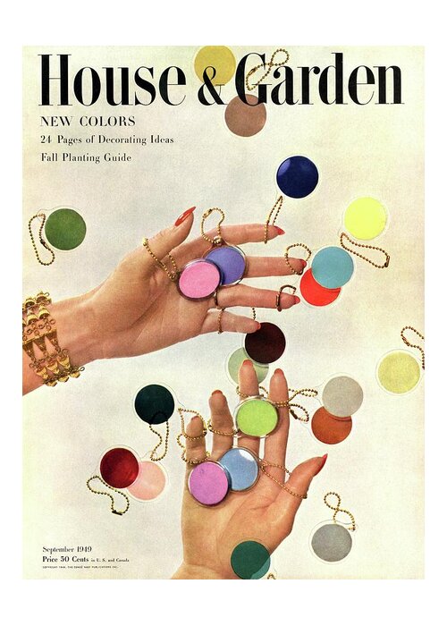 House & Garden Greeting Card featuring the photograph House & Garden Cover Of Woman's Hands With An by Herbert Matter