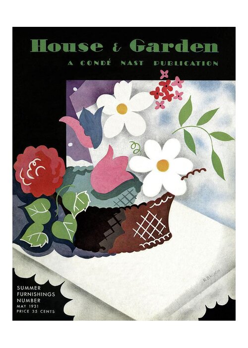 House And Garden Greeting Card featuring the photograph House And Garden Summer Furnishings Number Cover by Raymond Bret-Koch