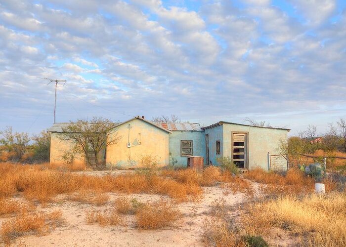 Old Greeting Card featuring the photograph House in Ft. Stockton IV by Lanita Williams