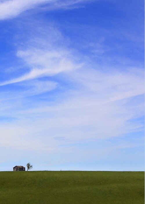 Interesting Clouds Greeting Card featuring the photograph House on the Hill by Mike McGlothlen