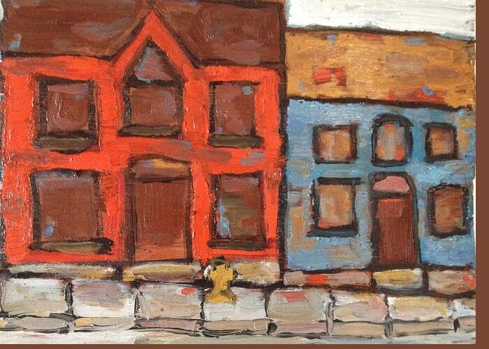 Houses Greeting Card featuring the painting Houses in Portsmouth by David Dossett