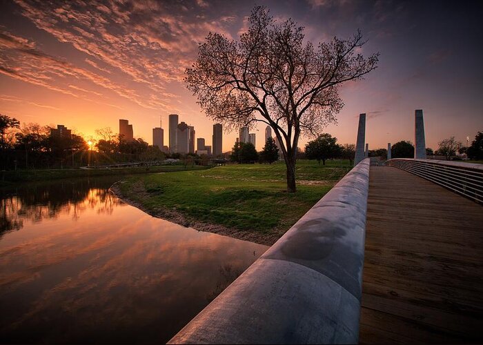 Texas Greeting Card featuring the photograph Houston Dawn by Chris Multop