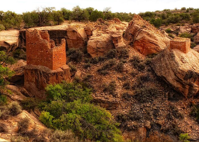 Sherry Day Greeting Card featuring the photograph Hovenweep Dwelling by Ghostwinds Photography