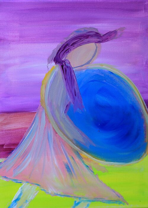 Hula Hoop Greeting Card featuring the painting Hula Hoop 1 by PJQandFriends Photography