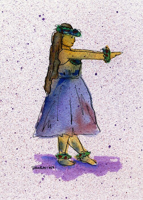 Hula Greeting Card featuring the painting Hula Series Nakine by Diane Thornton