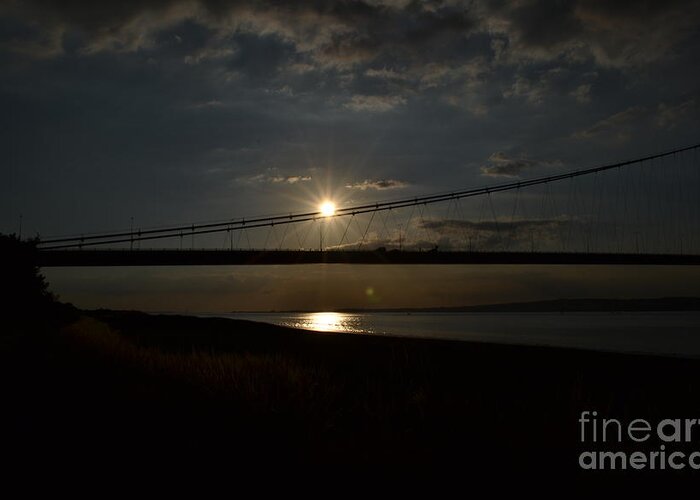 Humber Bridge Greeting Card featuring the photograph Humber Bridge Sunset by Scott Lyons