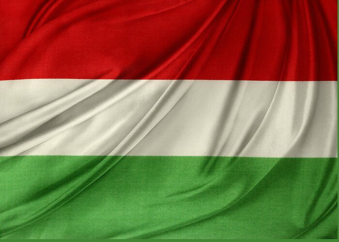Color Greeting Card featuring the photograph Hungary flag by Les Cunliffe