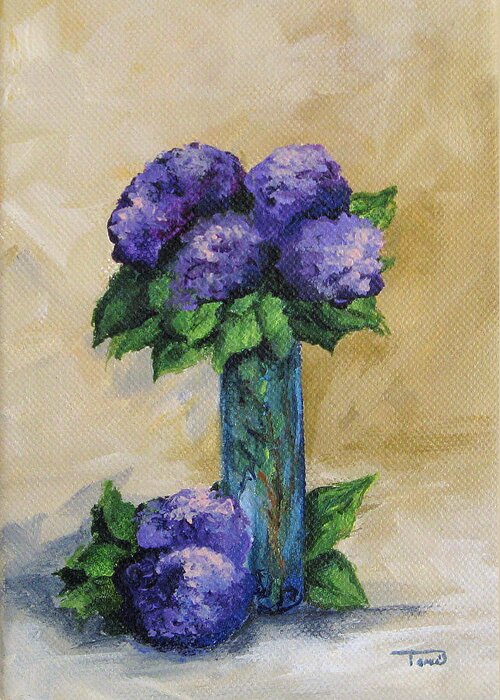 Hydrangea Greeting Card featuring the painting Hydrangeas by Torrie Smiley