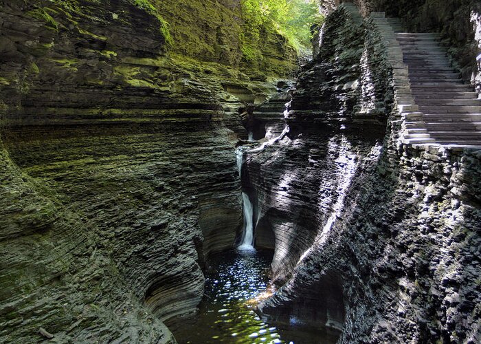Gorge Greeting Card featuring the photograph Hypnotic Magic of Watkins Glen by Gene Walls
