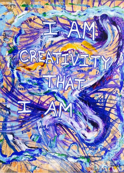 Inspirational Greeting Card featuring the painting I am Creativity by Paul Carter