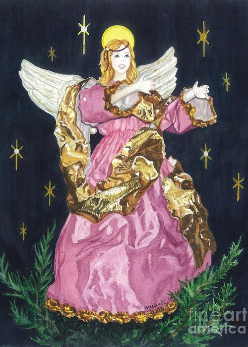  Angel Greeting Card featuring the painting I Believe in Angels by Barbara Jewell