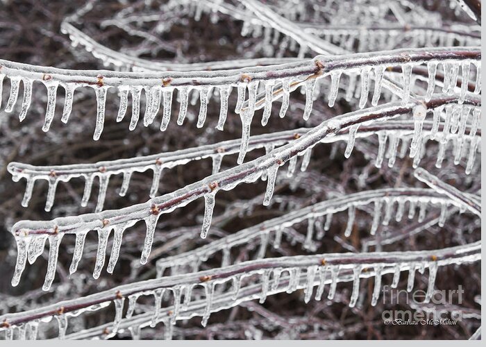 Icicle Greeting Card featuring the photograph Ice Abstract 2 by Barbara McMahon