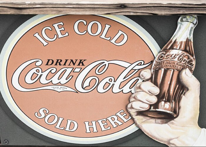 Old Signage Greeting Card featuring the photograph Ice Cold Coke by Shannon Harrington