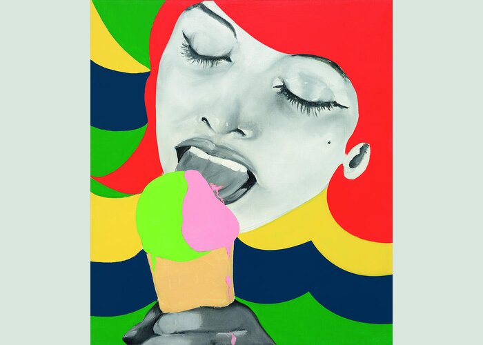 Adults Greeting Card featuring the painting Ice Cream by Evelyne Axell