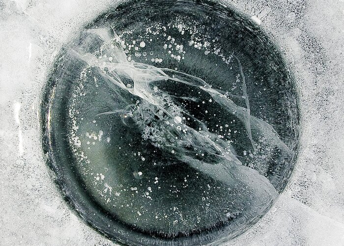 Ice Greeting Card featuring the photograph Ice Fishing Hole 8 by Steven Ralser